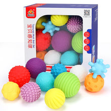 Load image into Gallery viewer, 6-11pcs Textured Multi Ball Baby Set develop tactile senses Toy Baby Touch Hand Teether Ball Training Massage Soft stress Balls