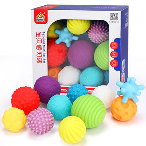 6-11pcs Textured Multi Ball Baby Set develop tactile senses Toy Baby Touch Hand Teether Ball Training Massage Soft stress Balls